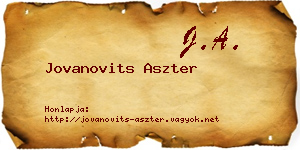 Jovanovits Aszter névjegykártya